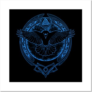 Viking Raven and Valknut Symbol Posters and Art